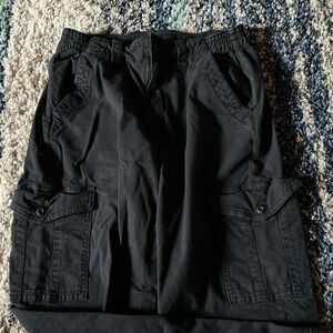 American Eagle AR Curvy Straight Cargo Pants - black sz 6 R
